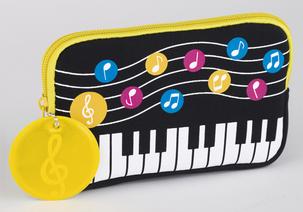 モバイルケース　水玉音符♪　※お取り寄せ商品 引き出物 記念品  【音楽雑貨 音符・ピアノモチーフ】ト音記号 ピアノ雑貨ｃ