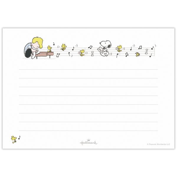 スヌーピー レターセット お取り寄せ商品 引き出物 記念品 音楽雑貨 音符 ピアノモチーフ ト音記号 ピアノ雑貨