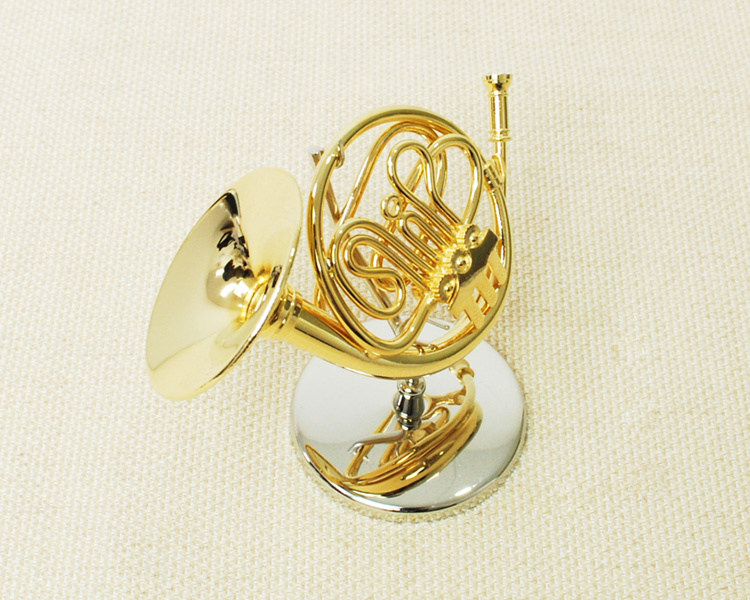 ミニチュア楽器 フレンチホルン 1／6 スケール（ゴールド）お取り寄せ商品 楽器 音楽雑貨 吹奏楽