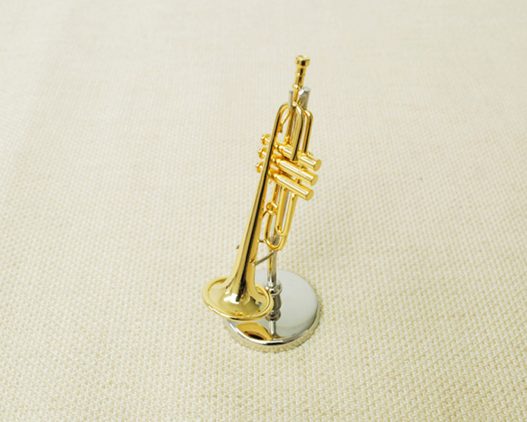 ミニチュア楽器 トランペット 1／12 スケール（ゴールド）お取り寄せ商品 楽器 音楽雑貨 吹奏楽