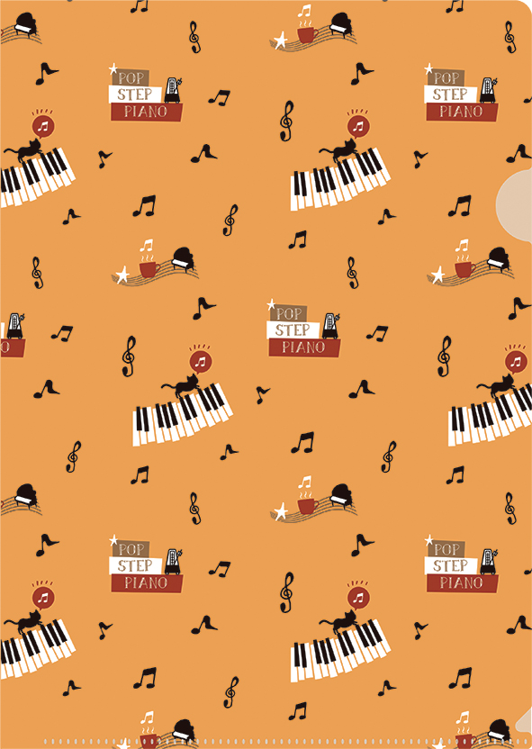 クリアファイル POP STEP PIANO  お取り寄せ商品 引き出物 記念品  音楽雑貨 音符・ピアノモチーフト音記号 ピアノ雑貨ｃ