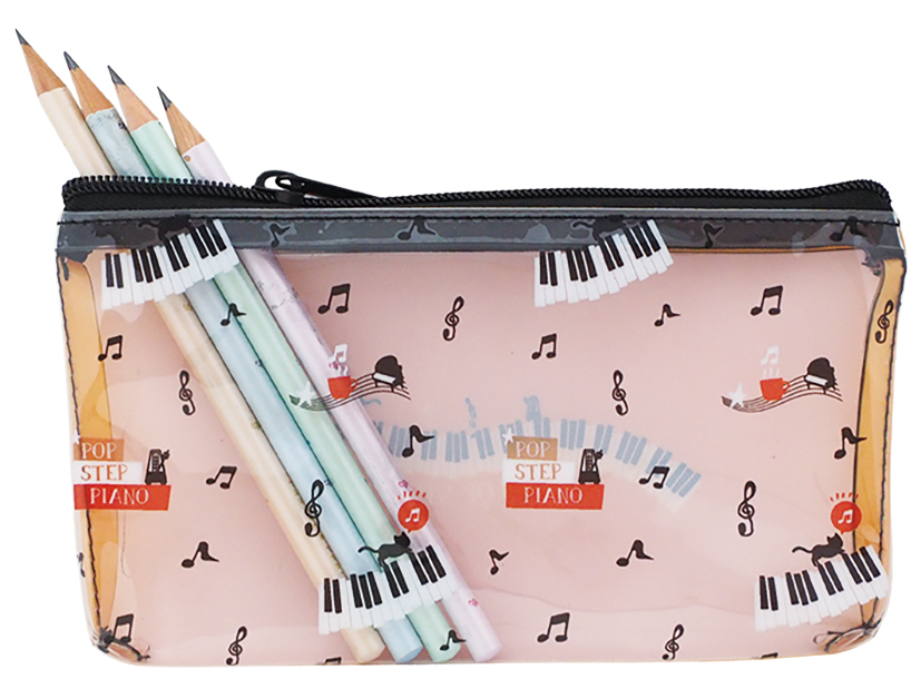ペンケース POP STEP PIANO  お取り寄せ商品 引き出物 記念品  音楽雑貨 音符・ピアノモチーフト音記号 ピアノ雑貨