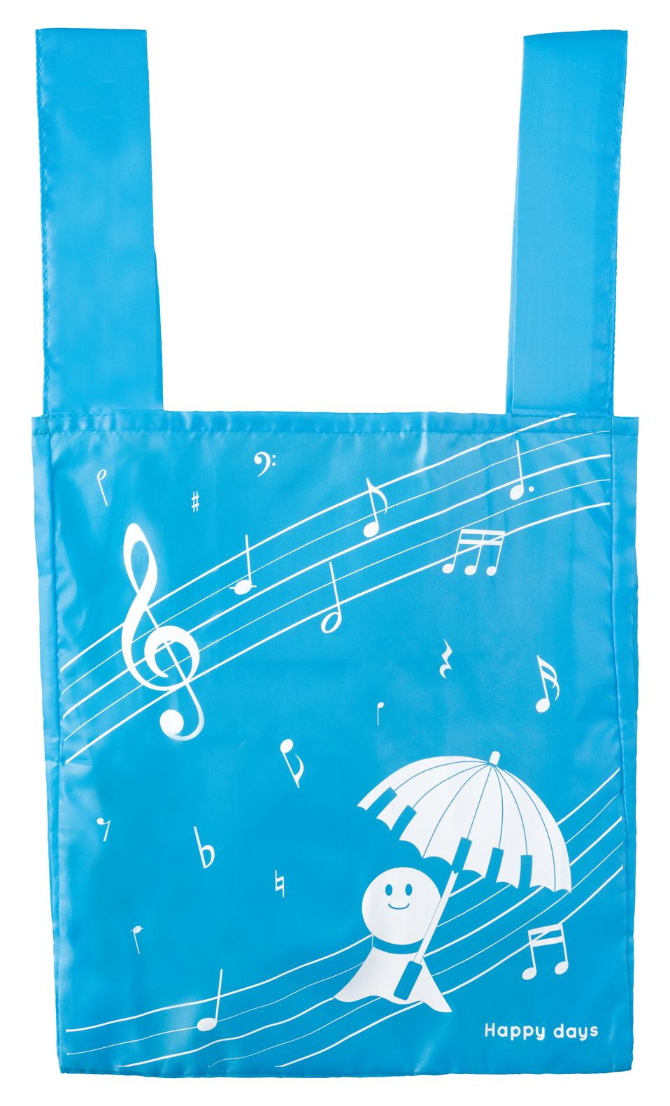 折りたたみバッグ お取り寄せ商品 引き出物 記念品 音楽雑貨 音符 ピアノモチーフ ト音記号 ピアノ雑貨
