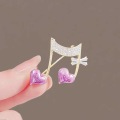 ハート音符 ブローチ  cantabile ピアノ教室発表会記念品 音楽雑貨 吉澤 セトクラフト お取り寄せ商品 引き出物 記念品 音楽雑貨 音符 ピアノモチーフ ト音記号 ピアノ雑貨