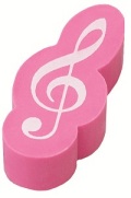 ト音記号立体消しゴム ピンク お取り寄せ商品 ピアノ発表会 音楽会 ブラスバンド 吹奏楽部の記念品に