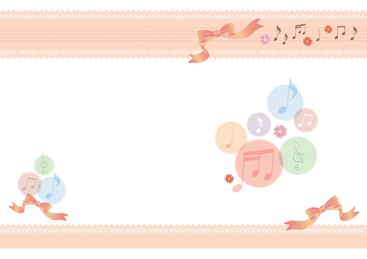 B4サイズ プログラム台紙 リボン お取り寄せ商品 音楽雑貨 音符 ピアノモチーフ 音符 ト音記号 ピアノ雑貨 発表会プログラム