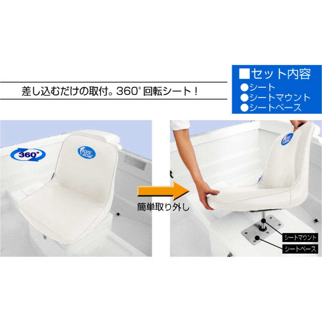 ミニボート用回転シートセット-3