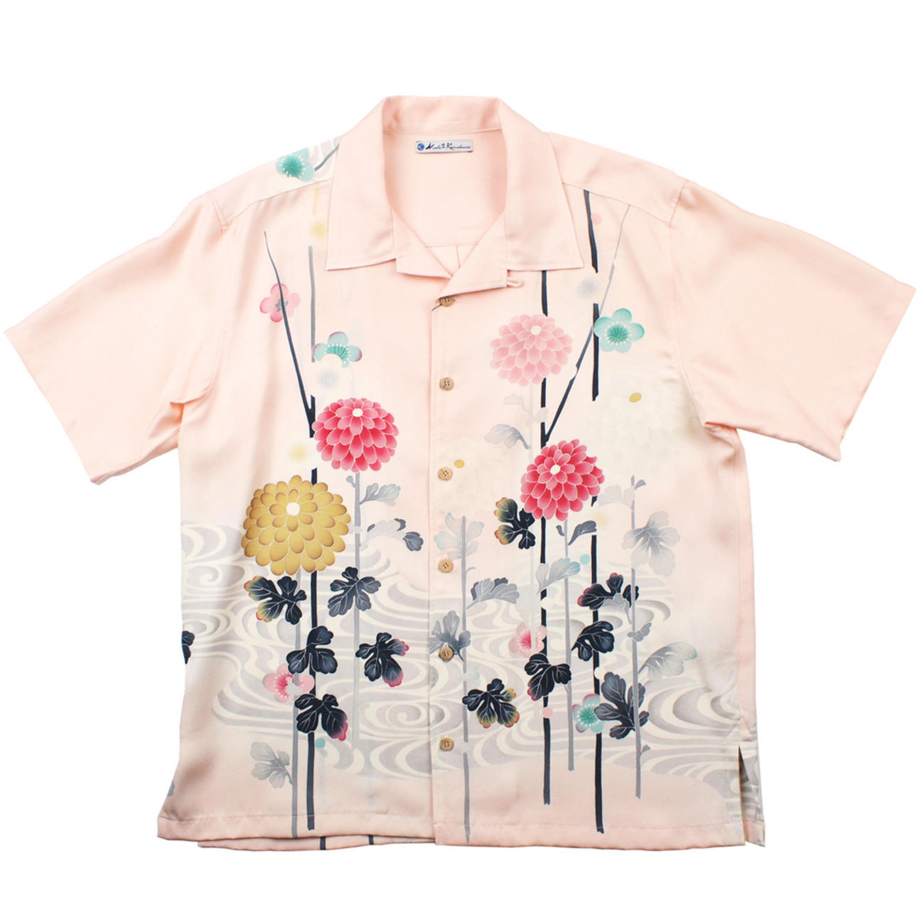 大きいサイズの和柄アロハシャツ AJISAI S-3