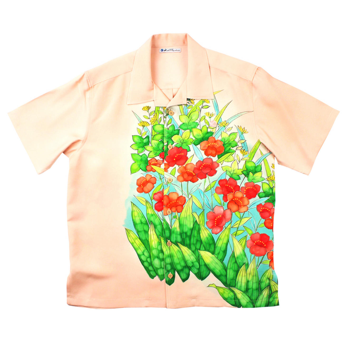 大きいサイズの和柄アロハシャツ YAMABUKI S-3