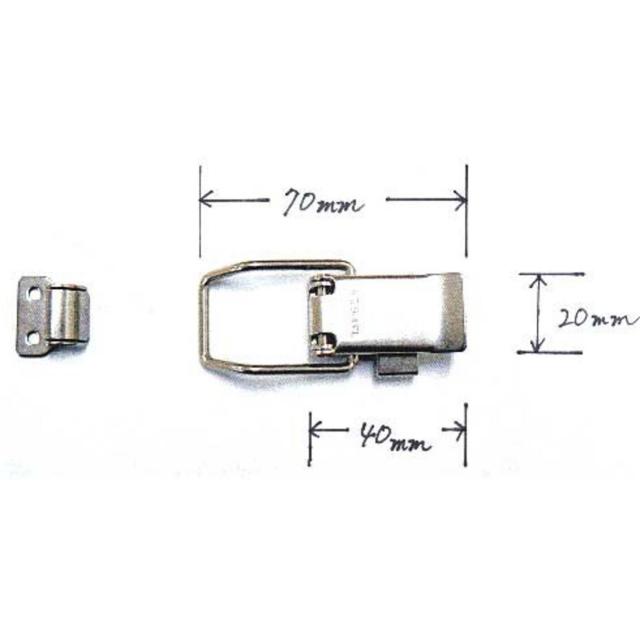 変形カギ付ファスナー 70 x 20 mm-4