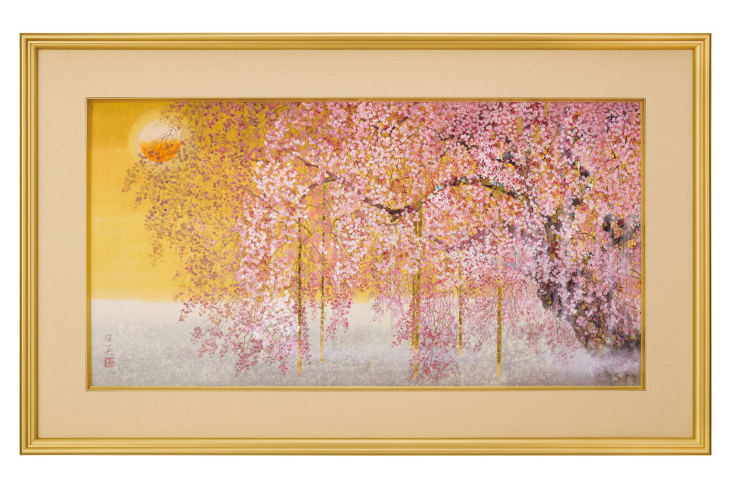 西田俊英『近衛桜 日月（左隻）』