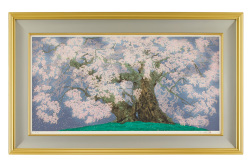 中島千波『花嵐中曾根の権現桜』
