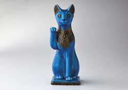 幸兵衛窯　青釉金彩『招き猫』