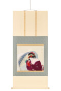伊東深水『吹雪』　軸装