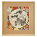 【北斎 獅子図の集大成】葛飾北斎『唐獅子図』額装