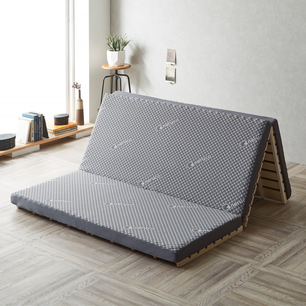 ポイント10倍】三つ折りすのこマット すのこベッド クイーン 三つ折り