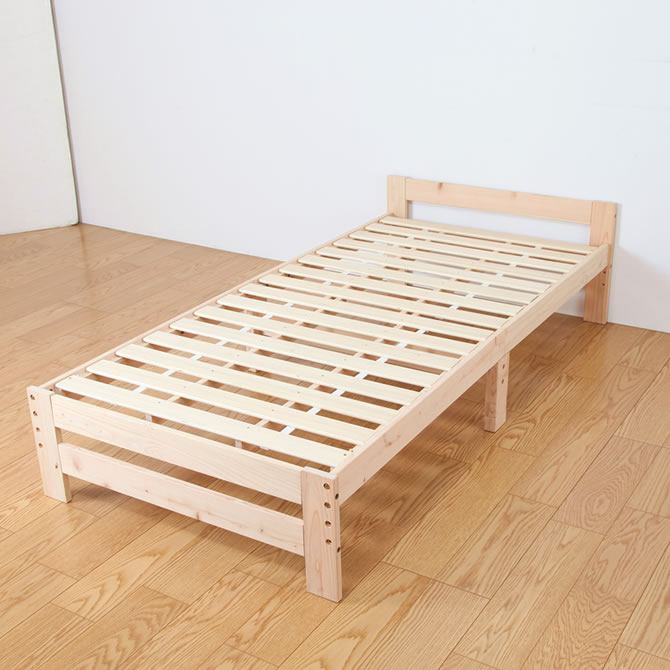 国産 木製すのこベッド シングルサイズ すのこベッド シングル 高さ3段階調整 国産ひのき使用 天然木製 高さ