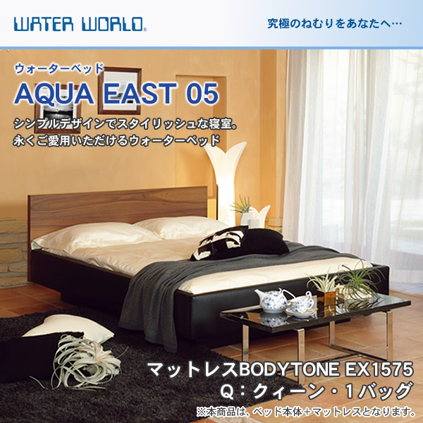 ウォーターベッド【送料無料 開梱 組立設置無料】AQUA EAST05 アクアイースト05(マットレス BODYTONE EX1575)クィーン(Q)【ウォーターワールド WATER WORLD】(ウォタベッド ウォーターベット(防腐剤1本無料プレゼント中) マットレス 【受注生産品】