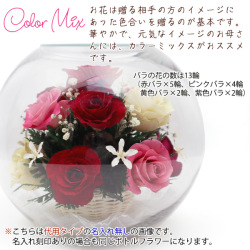 【退職祝い】＜HAPPYマザーフラワー 【カラーミックス】＞ 名入れなし
