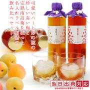 【古希祝い】ハート形の瓶の露茜と完熟南高梅を使った名入れラベル梅酒の飲み比べセット