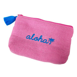 alohaイカット生地ポーチ ピンク