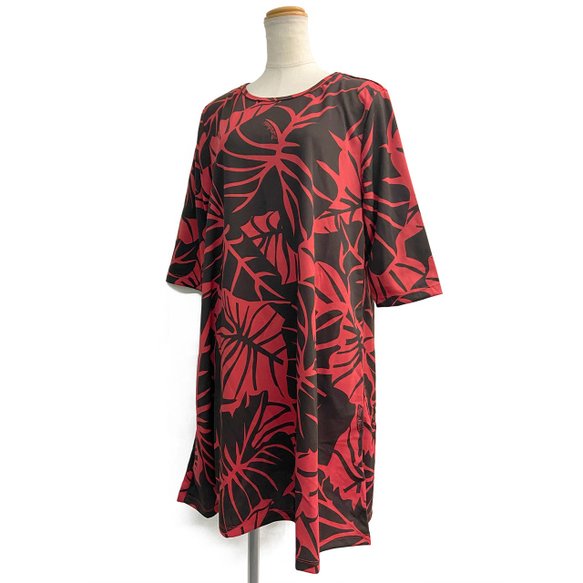 Manuheali'i（マヌヘアリィ） 五分袖チュニックワンピース モンステラ