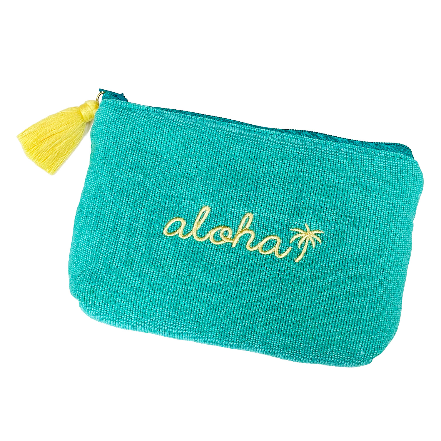 alohaイカット生地ポーチ ターコイズ