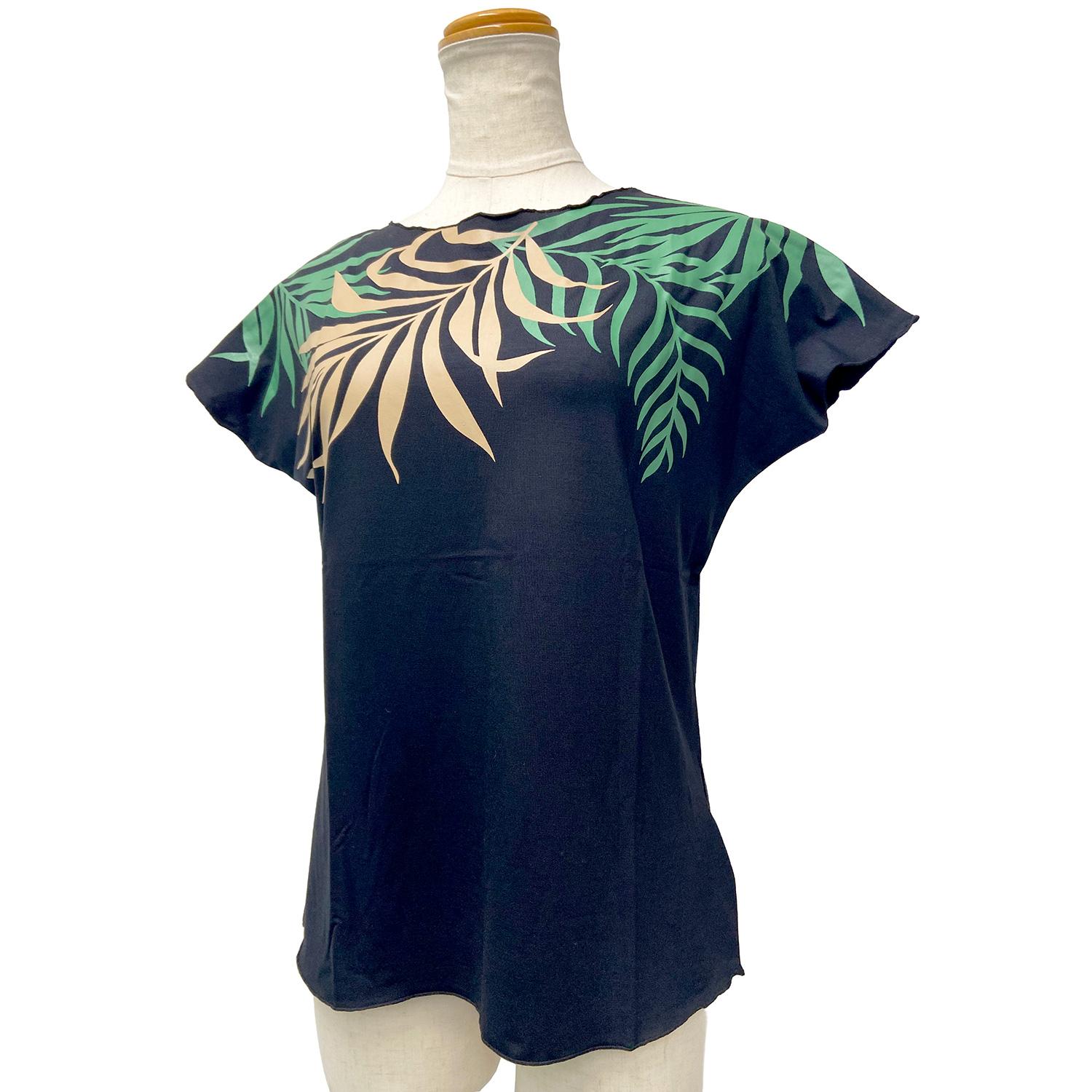 PUKANA ノースリーブストレッチTシャツ ラウアエ ブラック ML&XL