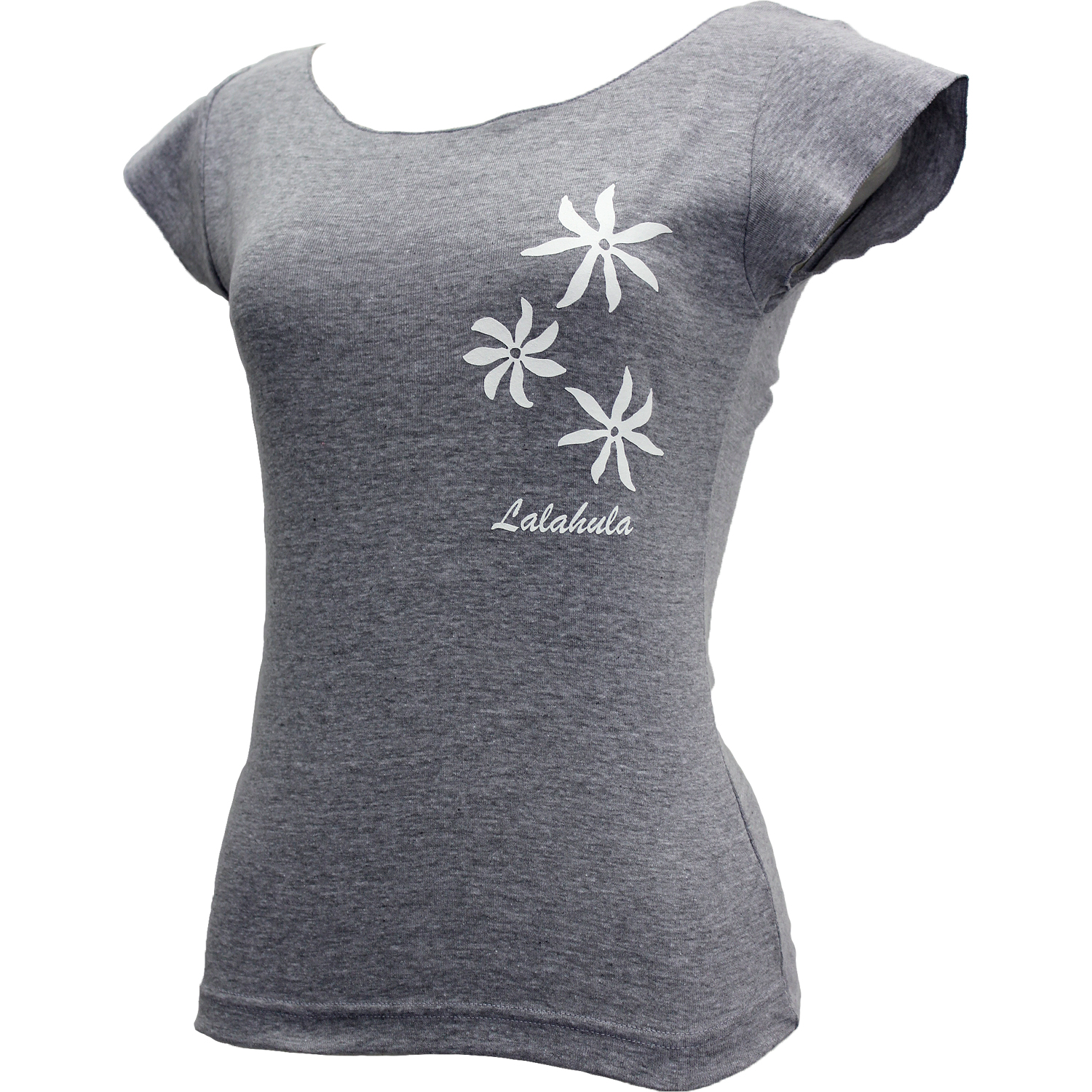 ララフラ カットオフストレッチＴシャツ ティアレ グレー