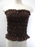 フラダンス衣装トップス シャーリングチューブトップ ブラウン