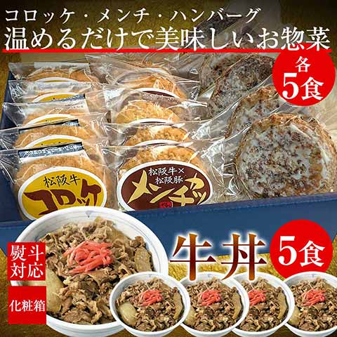 らくらく時短お惣菜・牛丼付きセット5人用