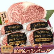 松阪牛サーロインステーキ・松阪牛100%ハンバーグ×4