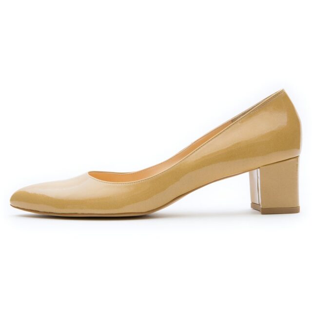 Hollyエナメルベージュ横