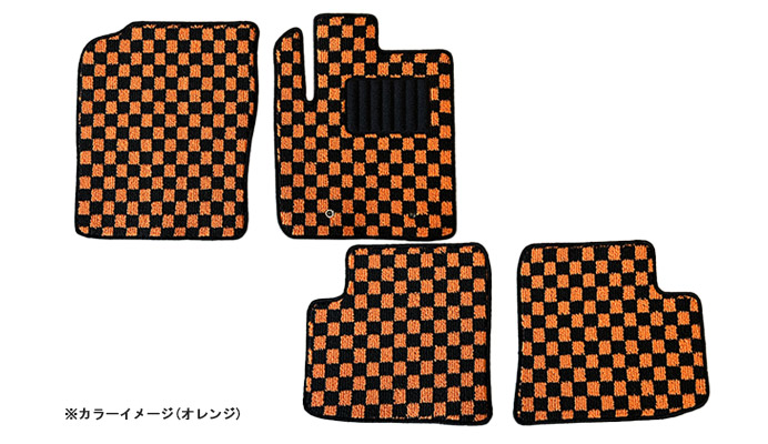 フロアマット チェック柄 ダイハツ ミライース LA300S (H23.09～H29.05) ※2WD・リアヒーター無