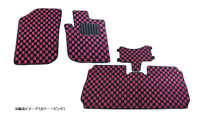 フロアマット チェック柄 ダイハツ ムーヴ L175S（H18.10～H22.12）2WD・AT車・リアヒーター有・グレード：カスタムX除く