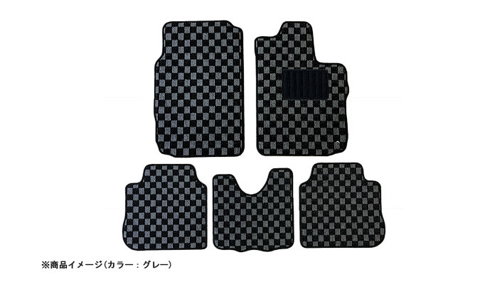 フロアマット チェック柄 スバル R2 RC1 (H15.12～H22.03) ※2WD・フットレスト有