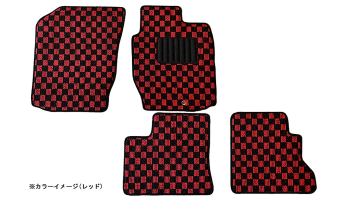 フロアマット チェック柄 スズキ セルボ HG21S (H18.11～H21.12) ※フットレスト有 商品画像