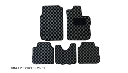 フロアマット チェック柄 スバル R2 RC1 (H15.12～H22.03) ※2WD・フットレスト有