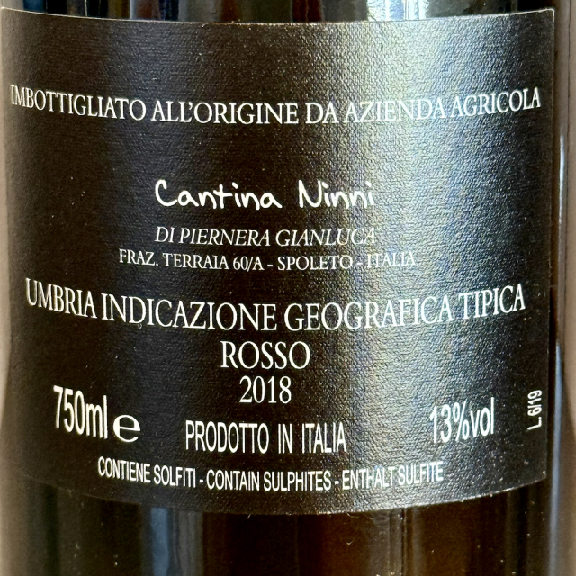 カルリーノ ウンブリア ロッソ 2018