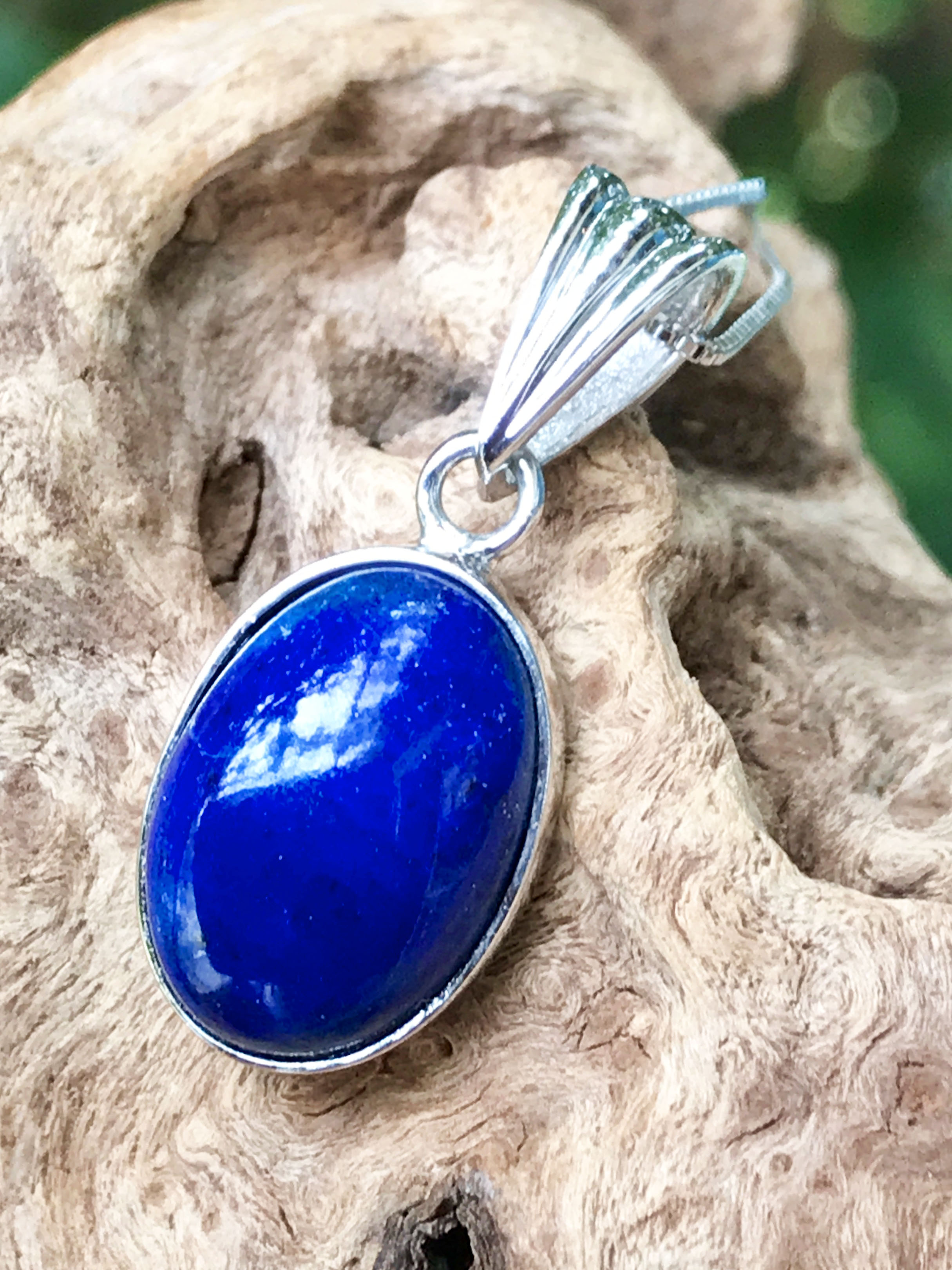 ラピスラズリ・オーバル・シルバーペンダントトップ LPS009