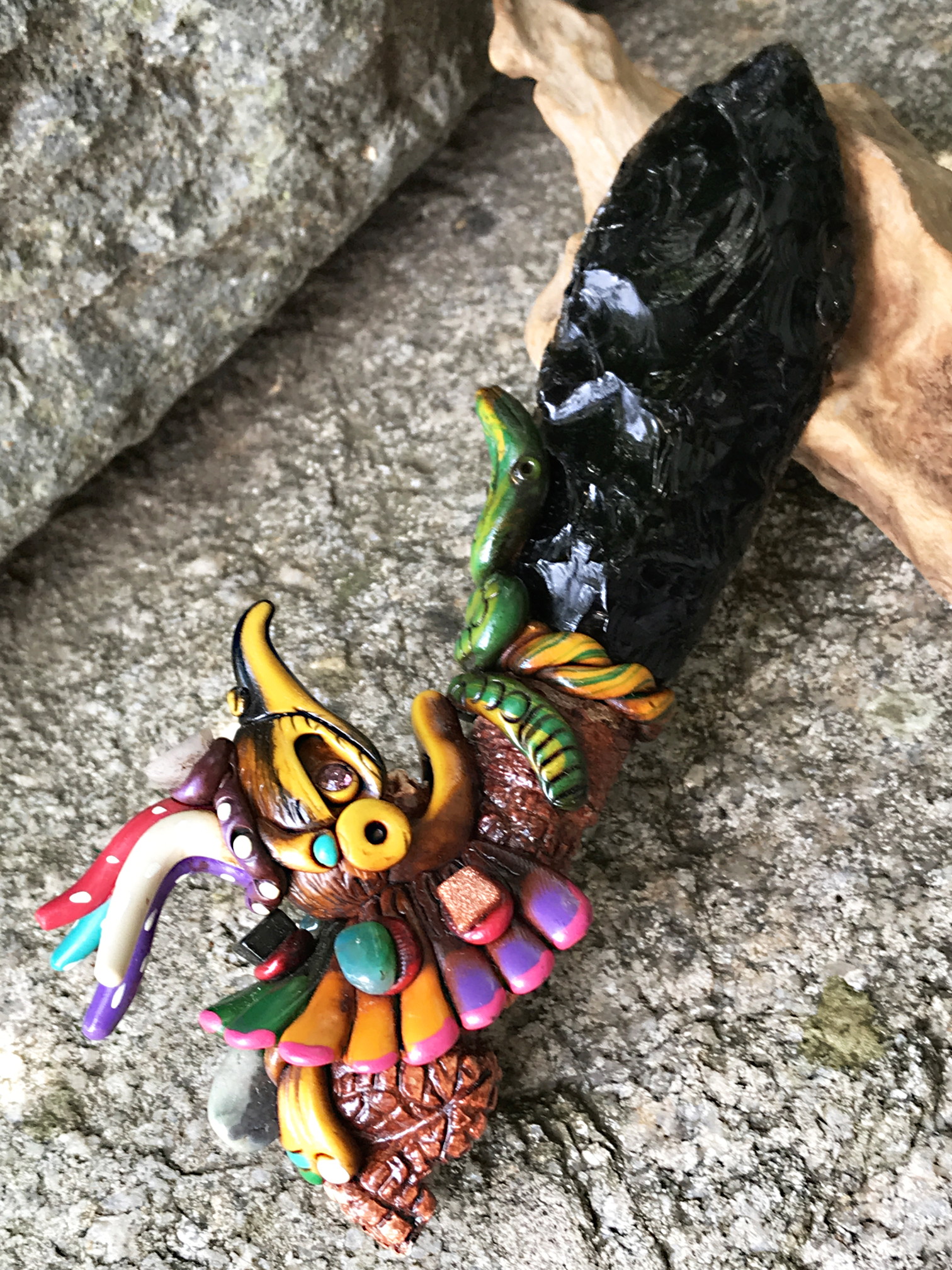 メキシコ産オブシディアン・マヤ文明ソード（ワンド） OBS015