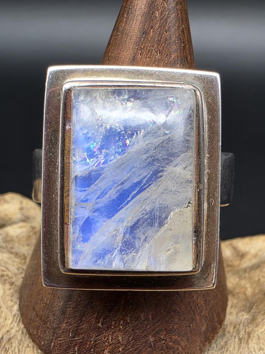 レインボームーンストーン・リング 18号 RNG005