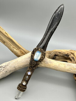 マジカルクリスタルワンド（ギャラクシーオブシディアン、グレイシャライト） MGW005