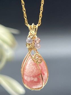 【terra&gaia】インカローズ・エッグ・ペンダントトップ TAG041