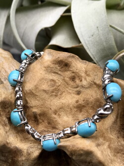 アリゾナ産ターコイズ・ブレスレット（シルバーチェーン） TUR020