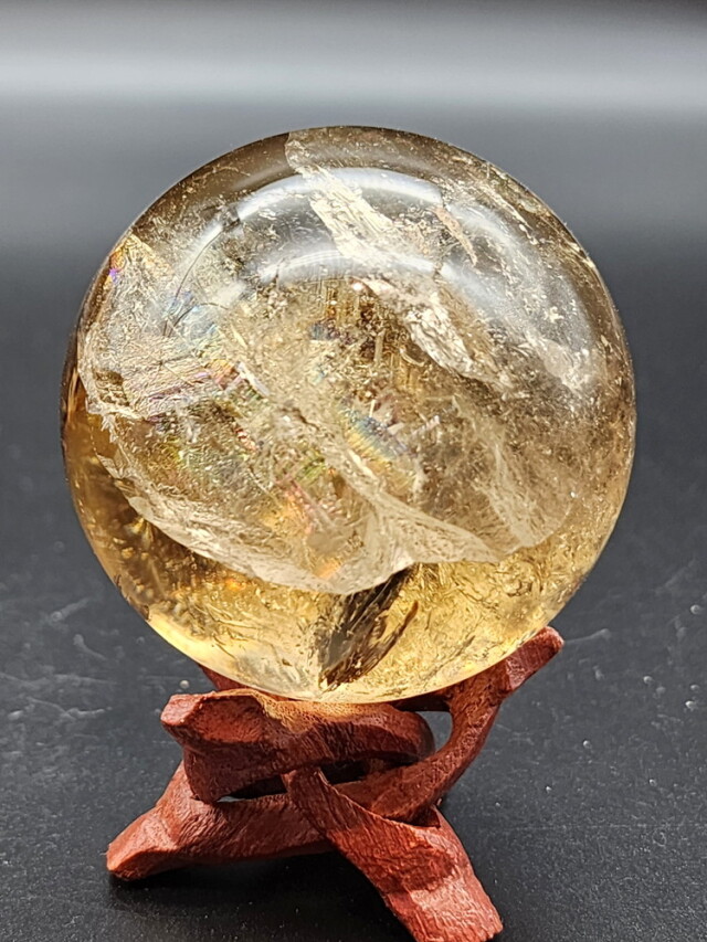 ナチュラルシトリン・スフィア（レインボウ） CIT044