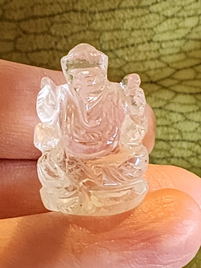 クリアクォーツ ガネーシャ 水晶 カービング】クリアクォーツ（水晶） ガネーシャ ④ | NR