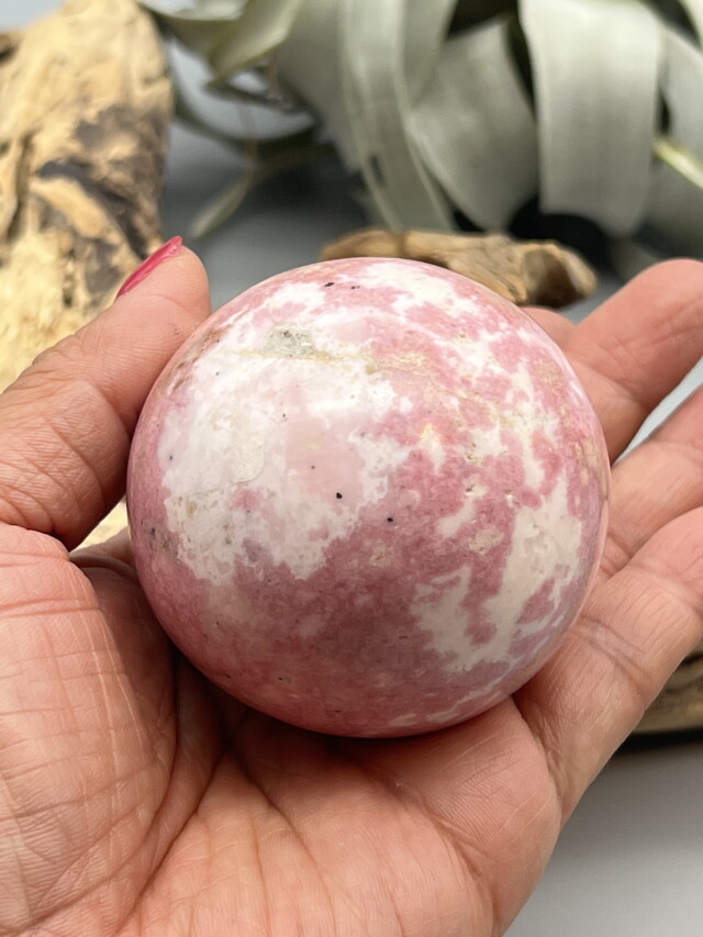 高品質　インペリアルロードナイト　スフィア　天然石 ロードナイト スフィア 薔薇輝石 天然石 丸玉 原石 インペリアル