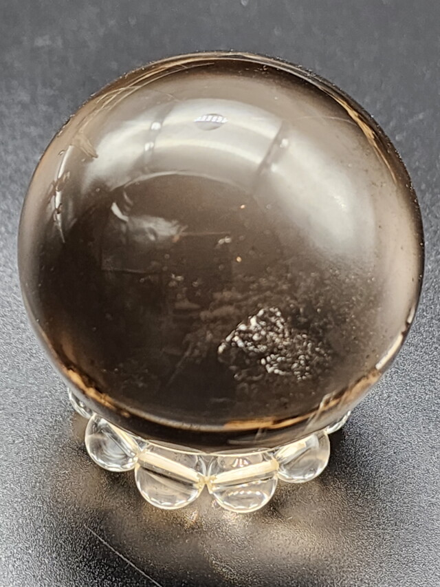 高品質 スモキークォーツスフィアNo.2076 ブラジル産]天然無着色