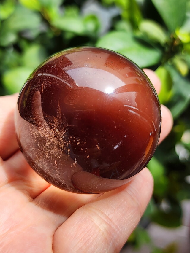 高品質 スモキークォーツスフィアNo.2076 ブラジル産]天然無着色スモーキークォーツ丸玉/スフィア - 埼玉県吉川